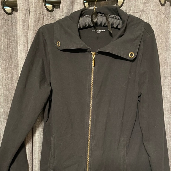 Charter Club Tops - Charter Club Zip Up in Classic Black
